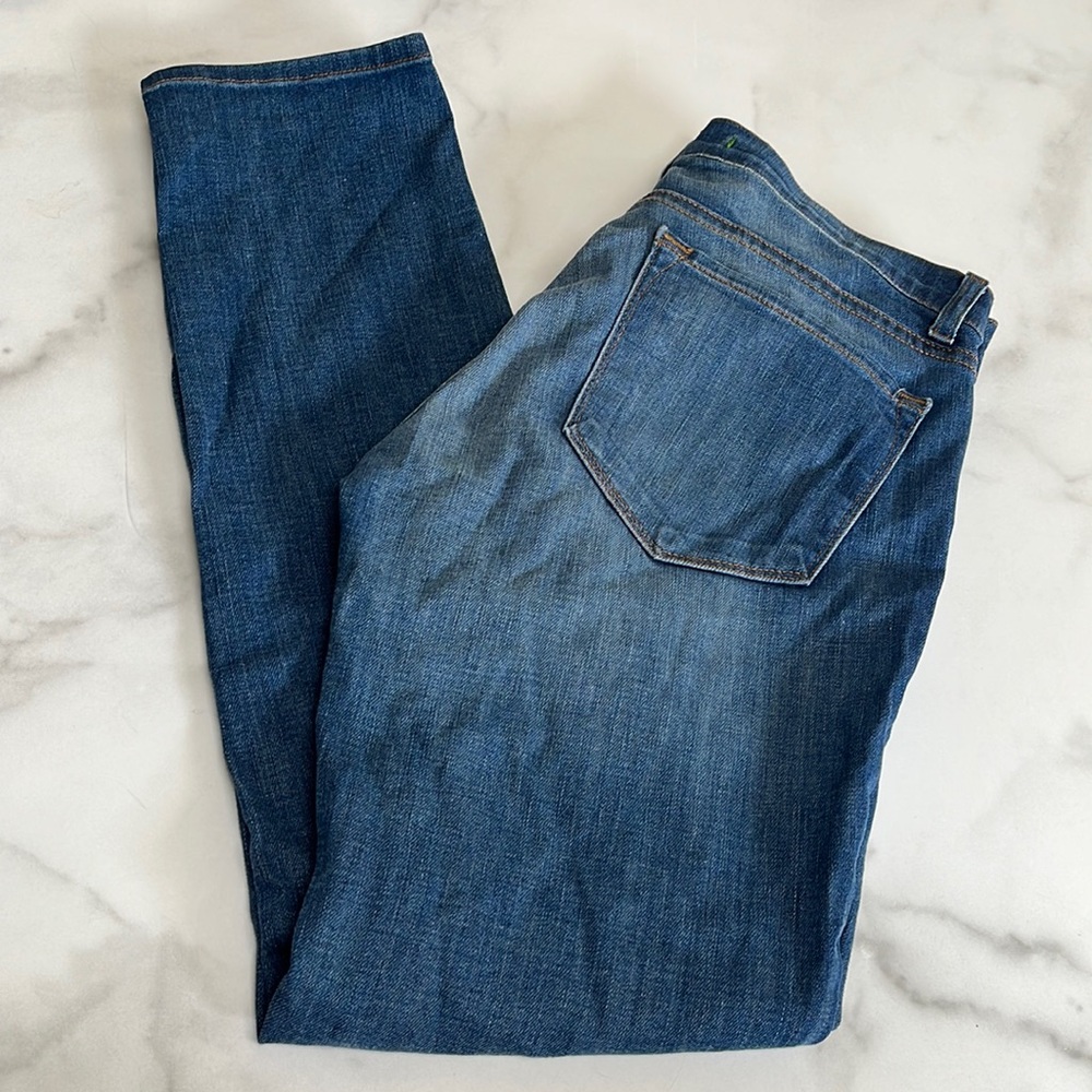 J Brand Faded Whiskered Hip Stretch Medium Wash Tapered Leg Jean 28